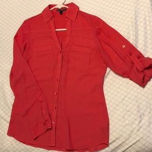 Express bright coral portofino top